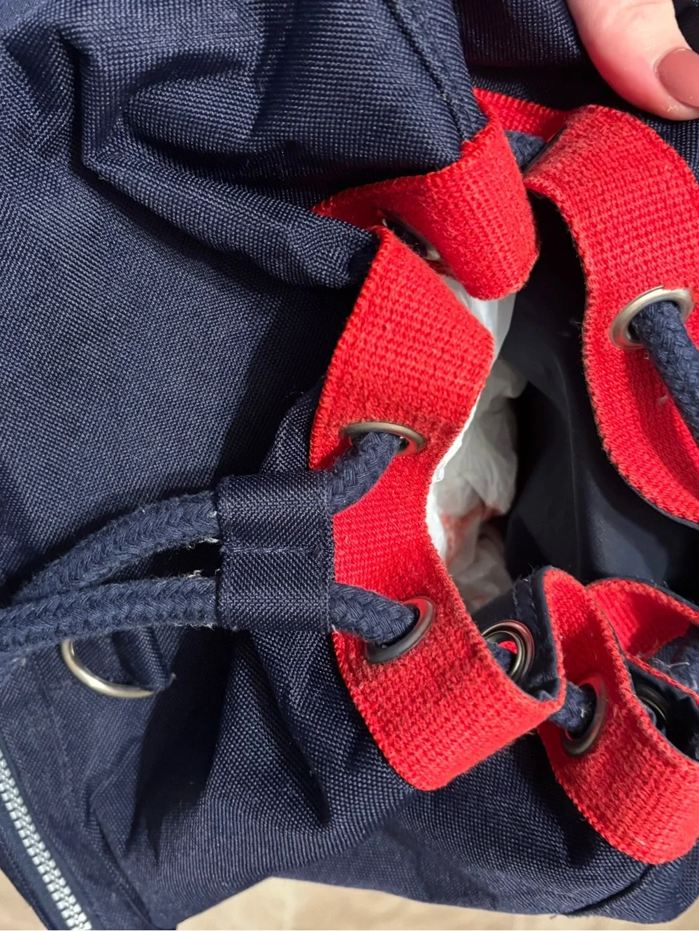 Vintage 90s Tommy Hilfiger Canvas Backpack - Classic Spell out Flag Bag